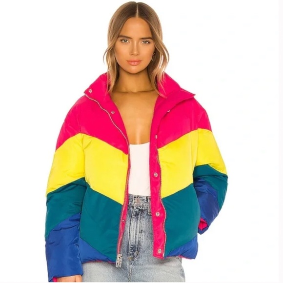 Blank NYC Jackets & Blazers - Excellent Condition Neon Blank NYC Puffer Coat